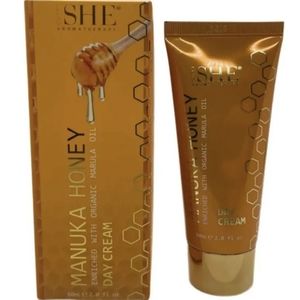 OM SHE  Aromatherapy Manuka Honey Day Cream Organic Marula Oil  60ml / 2 fl. oz.